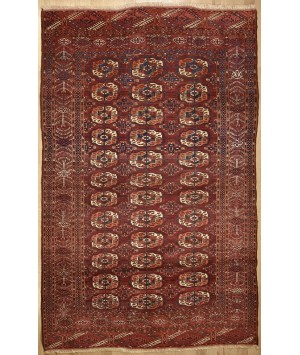 Tapis Ancien En Laine Noué Main Style Boukhara - 200x84 Cm, Rouge, Origine Ouzbékistan